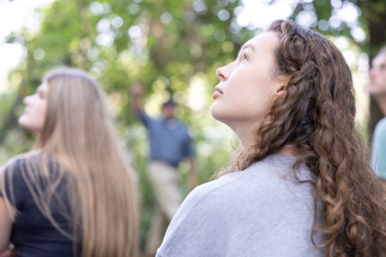 Student ponders nature